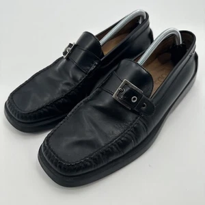 Tod's Italy Black Leather Buckle Loafer Slip On Dress Shoe Sz 9.5 - Picture 1 of 6