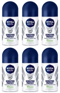 6x Nivea Sensitive Protect Anti-perspirant Deodorant Roll On for Men 6x 50ml - Picture 1 of 2