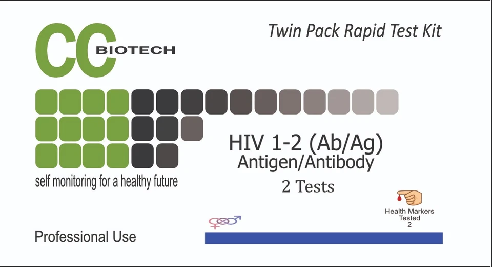 CCB Twin pack Aids Acquired rapid test. 2 test