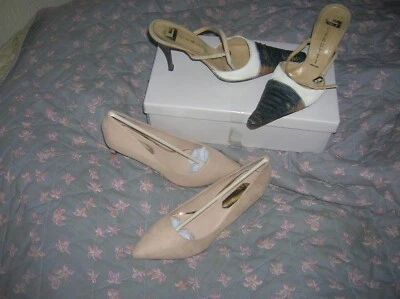 lot 37 escarpins dt 1 NEUF INT CUIR + CERUTTI !!!  CUIR PYTHON D ELEVAGE femme 1 - Photo 1/3