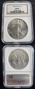 1986 American Silver Eagle 1 Oz Graded NGC MS69 Brown Label 24370 - Picture 1 of 1