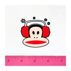 Skateboard Window Laptop Guitar 3M Matte Decal Sticker- Red Earmuffs Snow Monkey - Picture 1 of 1