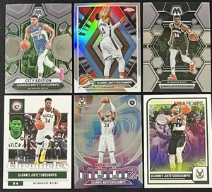 6 Card Basketball Lot Giannis Antetokounmpo Bucks Refractor , Mosaic , Insert, + - Picture 1 of 6