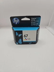 HP 67 Tri-Color Ink Cartridge New, Sealed HP Deskjet & Envy Printers Exp 7/22 - Photo 1/6
