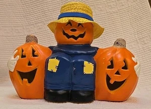 VTG 1996 Paper Magic Group Scarecrow Pumpkin Blow Mold Lighted Fall Season Decor - Picture 1 of 11