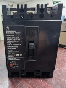 🤪 WESTINGHOUSE 15 AMP CIRCUIT BREAKER 600 VAC 3 POLE MCP03150R - Picture 1 of 7