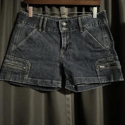 Calvin Klein Women's Dark Blue Denim Shorts, Double Button, Size 28/6 - Image 1 of 4