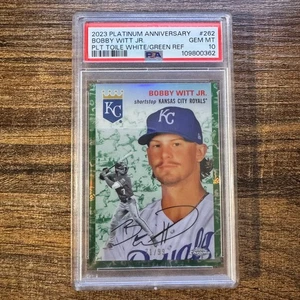 2023 Topps Platinum Bobby Witt #262 Toile White Green #71/99 KC PSA 10 GEM MINT - Bild 1 von 2
