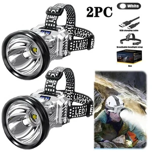 Faro LED Faro Zoomable Cabeza Antorcha Lámpara Linterna Recargable Camping - Imagen 1 de 23