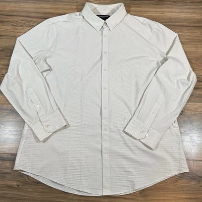 Mizzen + Main Mens XXL Trim Leeward |Cream| Dots Long Sleeve Button Down Shirt - Image 1 of 4