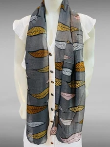 Mujer Ligero Estampado de Hojas Bufanda Chal Envoltura - Moda Suave Elegante Regalo - Imagen 1 de 6