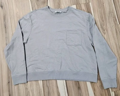 Sudadera pulóver de manga larga Orvis gris liso grande para mujer  Foto 1 de 4