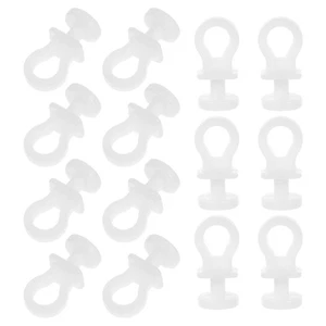 100Pcs Plastic Curtain Track Slider Hooks for Bathroom Window Track Rails - Picture 1 of 17