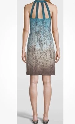 White House Black Market Size Large Halter Dress Ombre Python Print Cut Out NWT - Image 1 of 4