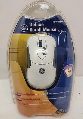GE Deluxe Scroll Mouse For PCs H097882 Dual Scroll Wheels 5 Programmable Buttons - Image 1 of 4