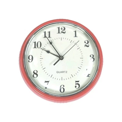 Bernhard Products Reloj de Pared Retro 10" Cocina Años 50 Estilo Vintage Naranja Foto 1 de 4