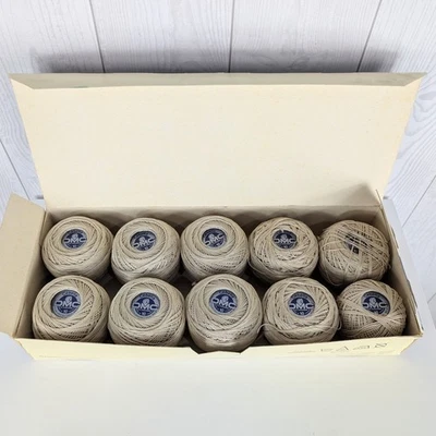 Vintage Crochet Thread Box Set of 10 Cabelia DMC 3033 258m 50g Light Beige - Image 1 of 4