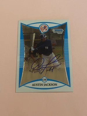 Austin Jackson 2007 1st Bowman cromo IP autógrafo automático  Foto 1 de 3