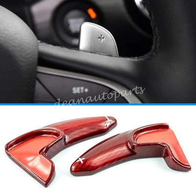 Palanca de cambios de volante de fibra de carbono roja para Dodge Durango Challenger Foto 1 de 4