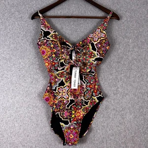 BCBG Maxazria Swimsuit Women’s Medium Multicolor Lined Keyhole Back Beach NWT - Picture 1 of 7