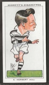 HIGNETT-FOOTBALL CARICATURES 1935-#41- RUGBY - HULL - HERBERT - Picture 1 of 2