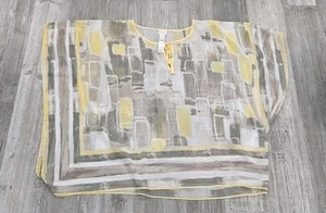 Tunica Chicos Donna M Bahama Breeze Astratta Trasparente Giallo Grigio - Foto 1 di 10