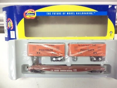 Athearn Ho 96371, 50' Flat Car with Trailers, Canadian National - Image 1 of 2