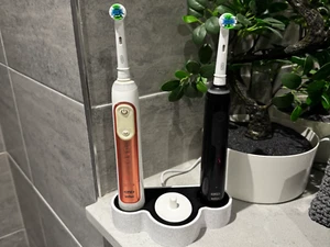 Oral B Zahnbürste Doppel Ladeständer Halter - 2 Zahnbürsten Aufbewahrungshalterungen - Bild 1 von 5