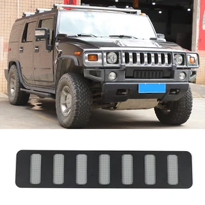 For 2003-07 Hummer H2 Stainless Steel Bumper Black Mesh Rivet Studs Grille Alloy - Foto 1 di 23