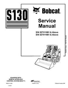 Paper Bobcat S130 Skid Steer Loader Workshop Manual Service Shop Repair 6903151 - Picture 1 of 5