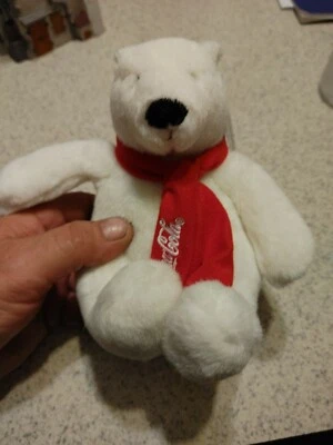 Coca Cola Polar Bear Red Scarf NWT Plush 7" Stuffed Animal Plush 2007 Best Play - Image 1 of 3