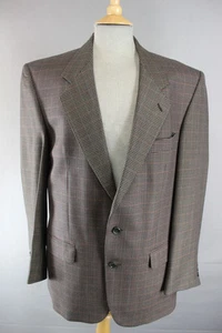 CLASSIC AUSTIN REED BRITISH MADE PURE WOOL CHECKED BROWN JACKET 42 INCH - Picture 1 of 12