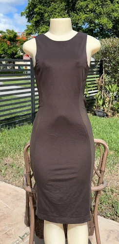 ABITO CASUAL VERSACE JEAN COUTURE 2 MARRONI ELASTICIZZATO ADERENTE TG 38 MADE IN ITALY