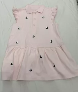 Toddler Girls Little Me Collared Polo Dress Pink Sailboats 18 Months - Picture 1 of 2
