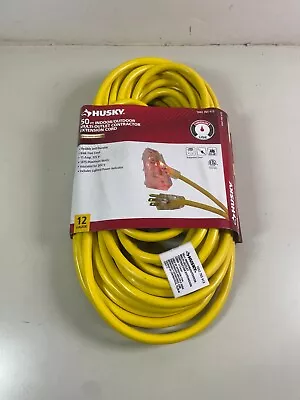 Husky 50ft Tri Tap Extension Cord 12/3 Yellow - Image 1 of 4