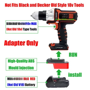 1 adaptador adecuado para batería Milwaukee M18 para herramienta Black+Decker serie 20V - Imagen 1 de 5