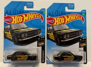 Lotto 2 Hot Wheels '71 DATSUN 510 "MOMO" NIGHTBURNERZ *NERO* K-MART EXCLUSIVE - Foto 1 di 11