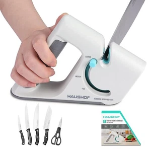 HAUSHOF 4-in-1 Kitchen Knife Sharpener Premium 4-Stage Kitchen Gadgets Sharpener - Picture 1 of 13