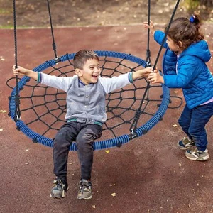 40“ Spider Web Saucer Tree Swing for Kids Adult Round Net Swing with Steel Frame - Picture 1 of 12