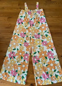 Retro 70er Look Bold Mod Blumen Extra Wide Leg Jumpsuit XL Coeur de Vague - Bild 1 von 7