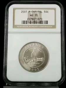 2001 P CAPITOL 50C Commemorative Half NGC MS70 #2293 - Picture 1 of 3