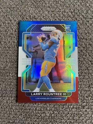 2021 Panini Prizm Larry Rountree III Red White & Blue Prim Rookie Card #401  - Image 1 of 2