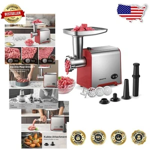 Compact 450W Electric Meat Grinder - Stainless Steel with Sausage Stuffer Tubes - Picture 1 of 9