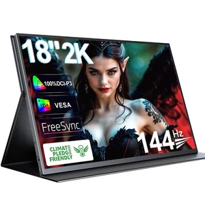 18" Portable Monitor 2K 144Hz Gaming Monitor Screen for PC Laptop PS4/5 Xbox - Picture 1 of 7