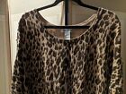 Jessica London Animal Print Tunic 22-24 Long Sleeves Boat Neck Perfect Pre-owned