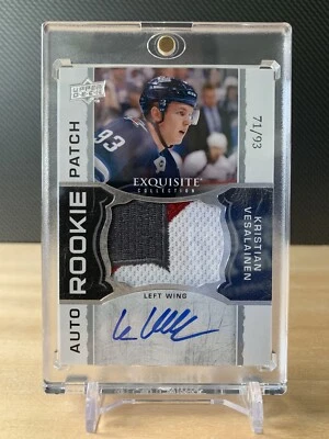 2018-19 KRISTIAN VESALAINEN Exquisite Collection Rookie Patch Auto #/93 Winnipeg - Image 1 of 2