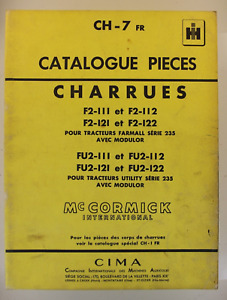 Catalogue pièces IH charrues F2 FU2 111 112 121 122 Mc Cormick International 235