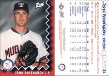 John Rosengren Signed 1997 Best Toledo Mud Hens #31 Card Toledo Mud Hens Auto AU