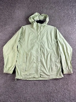 Chaqueta de lluvia LL Bean para mujer grande verde nailon con capucha cremallera completa abrigo cortavientos Foto 1 de 4