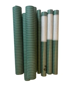 Vintage Wallpaper Osborne & Little Green Stripes Striped 3 Rolls + extras - Picture 1 of 3